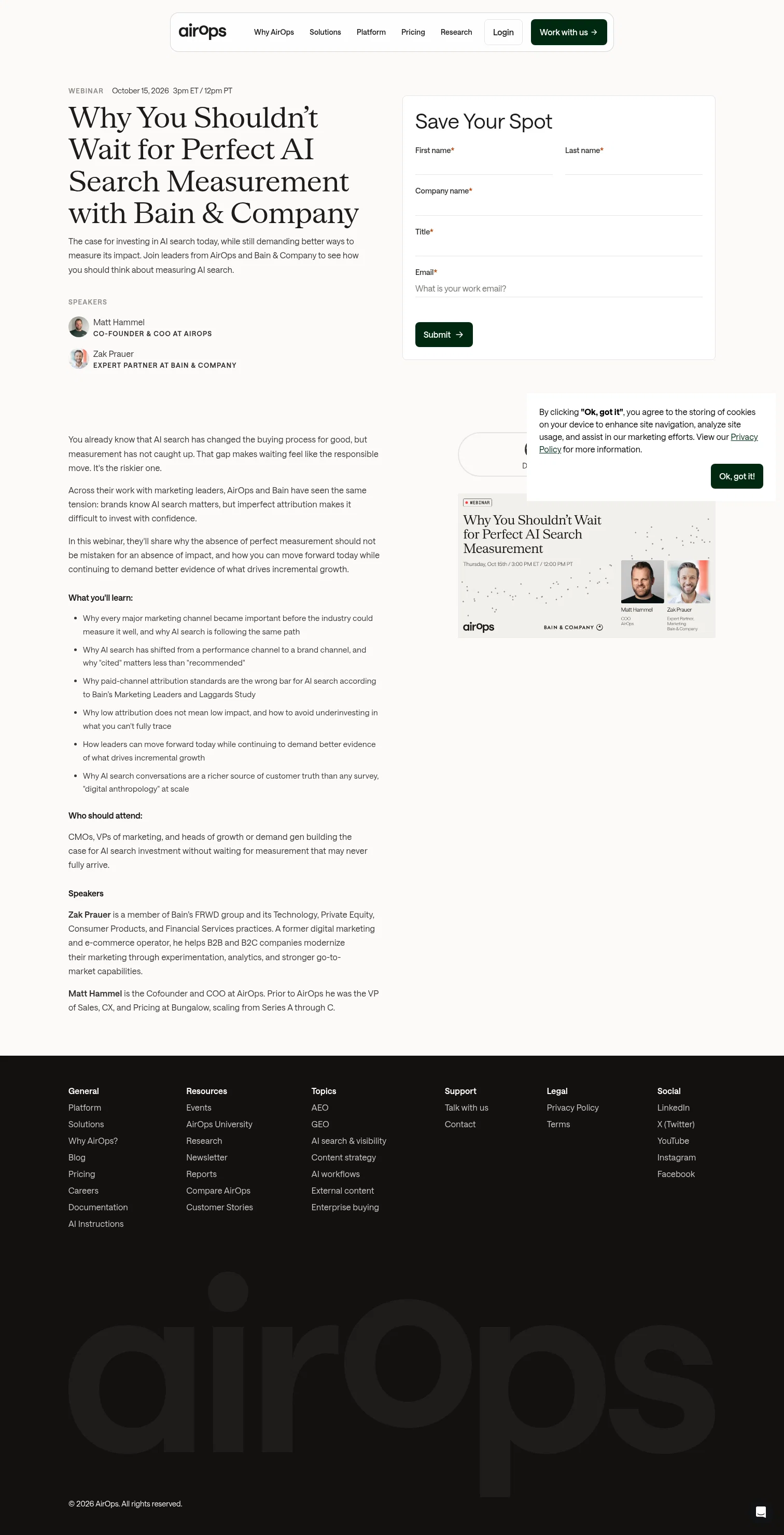 Airops landing page