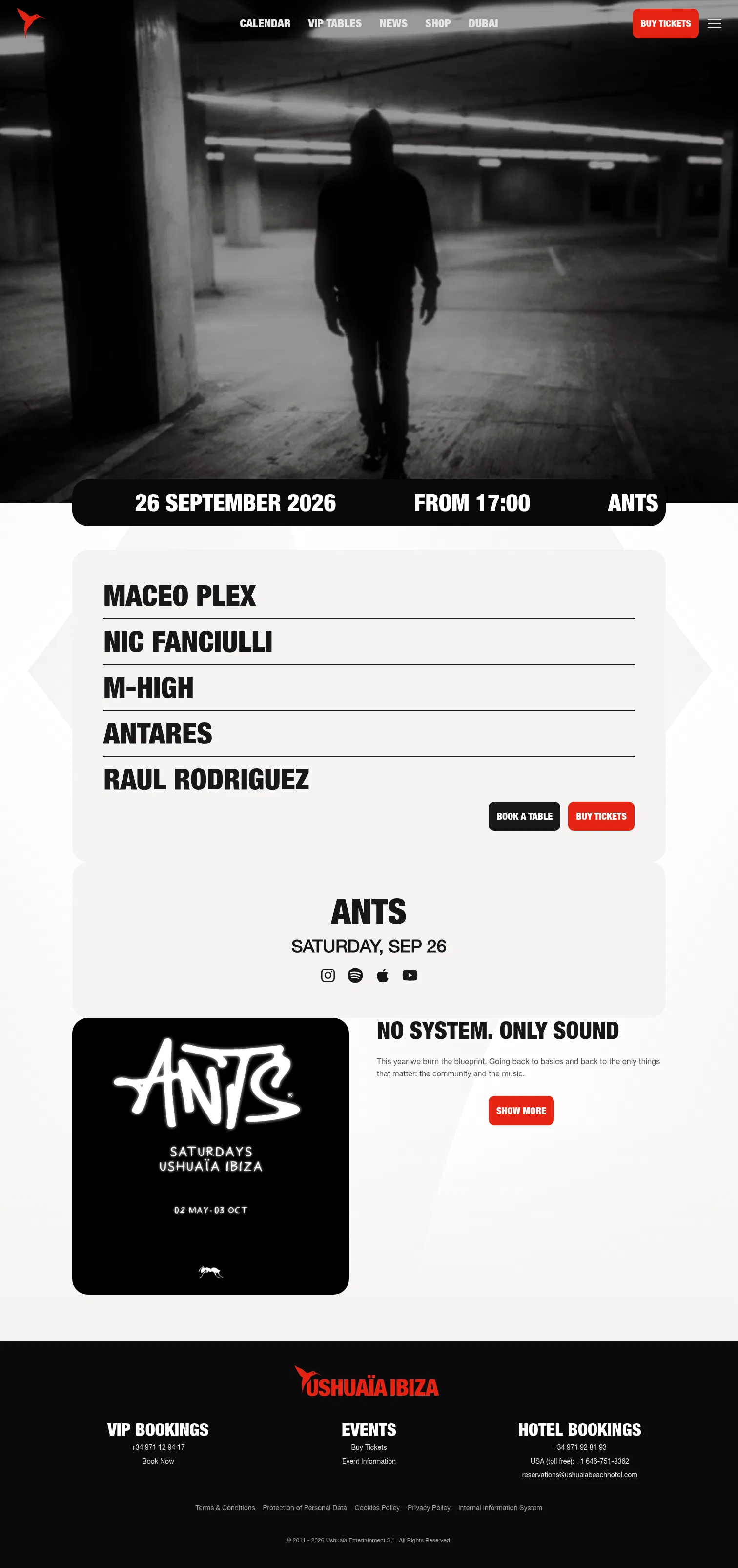 theushuaiaexperience.com/club/en/events/2026/ants/2026-09-26 on desktop, full screenshot