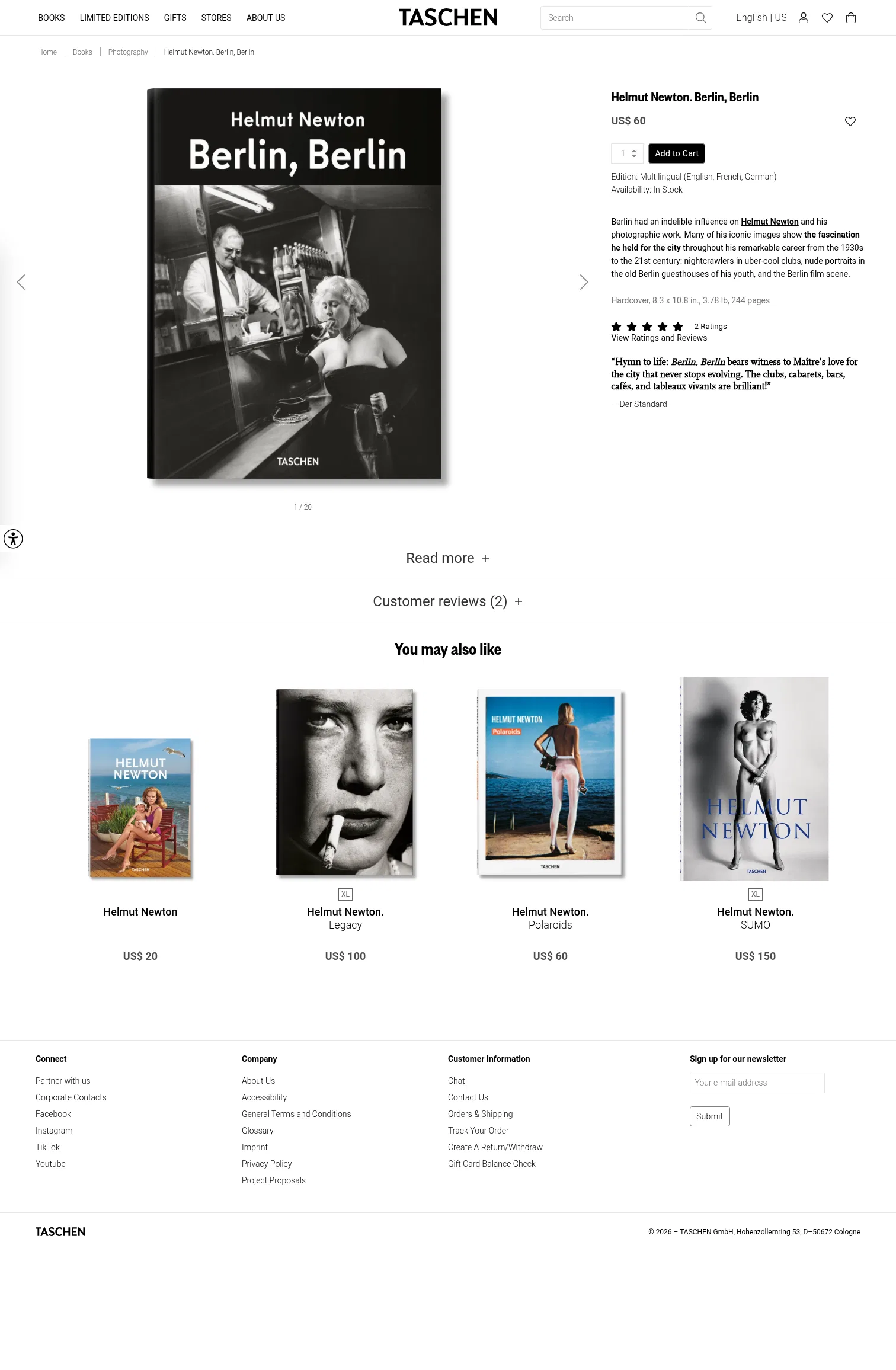 taschen.com/en/books/photography/02216/helmut-newton-berlin-berlin on desktop, full screenshot