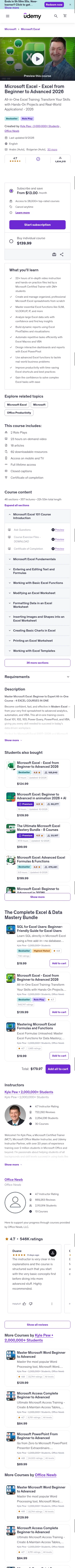 udemy.com/microsoft-excel-2013-from-beginner-to-advanced-and-beyond on mobile