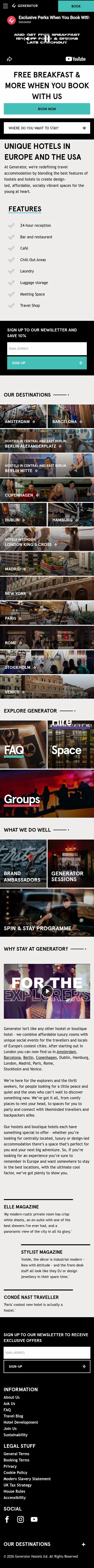 staygenerator.com on mobile, full screenshot