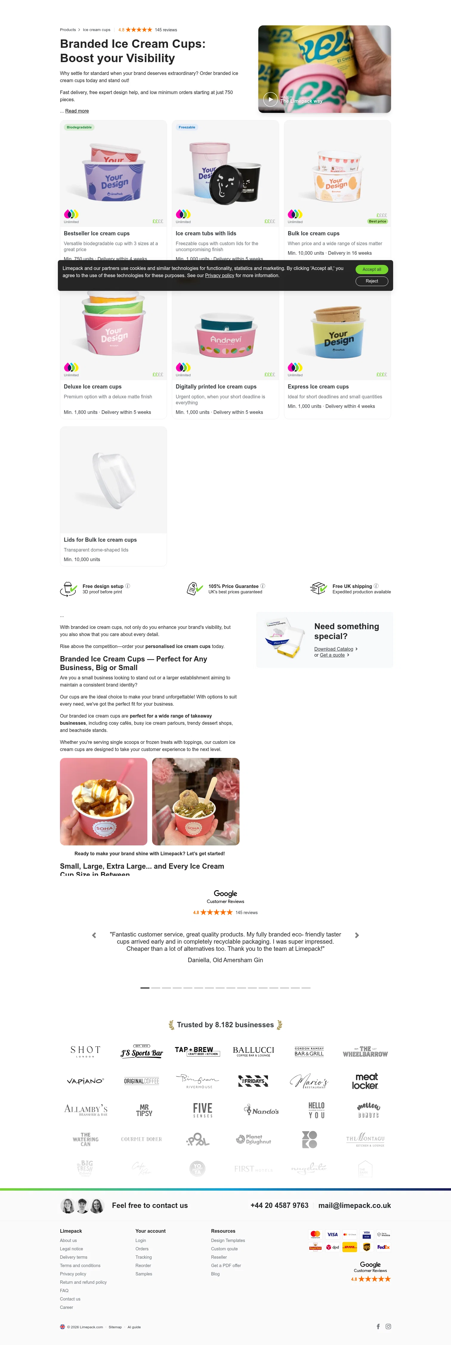 Limepack landing page