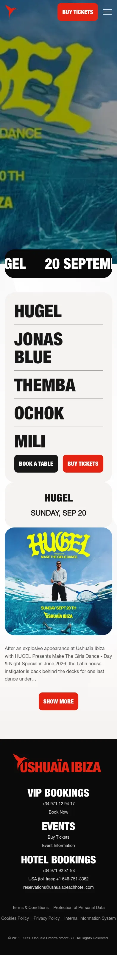 theushuaiaexperience.com/club/en/events/2026/hugel/2026-09-20 on mobile, full screenshot