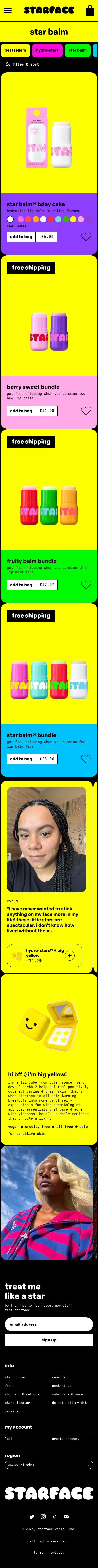 starfaceworld.co.uk/collections/star-balm on mobile, full screenshot