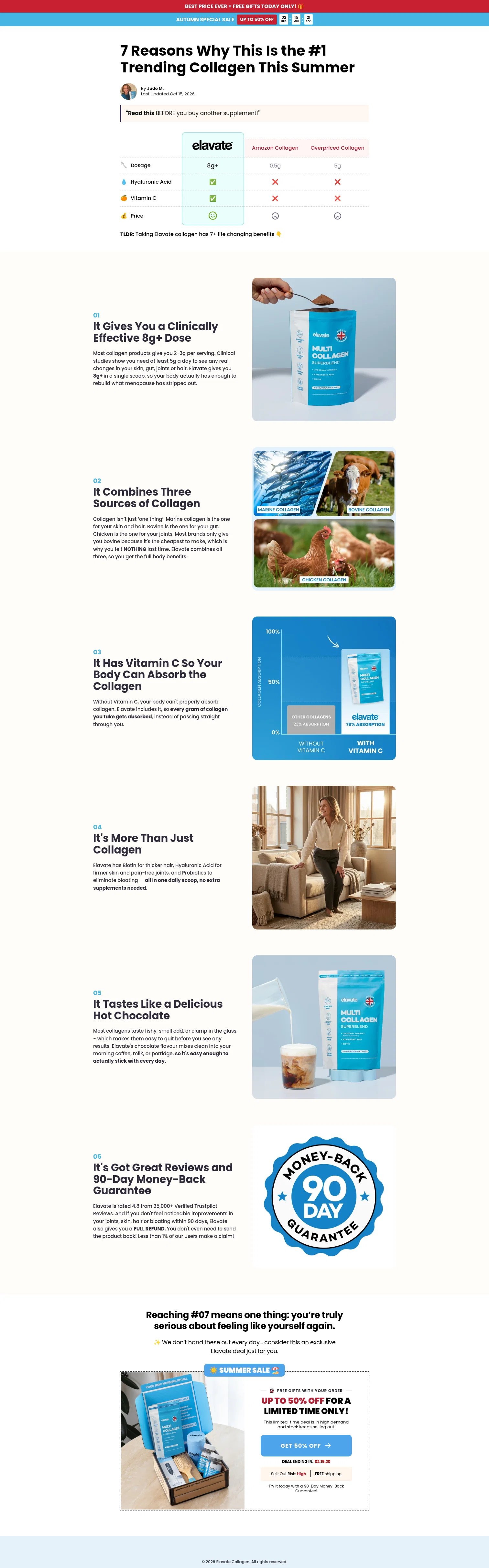 Elavate landing page