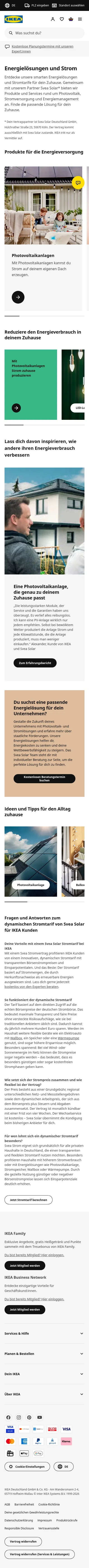 ikea.com/de/de/energy-services on mobile, full screenshot