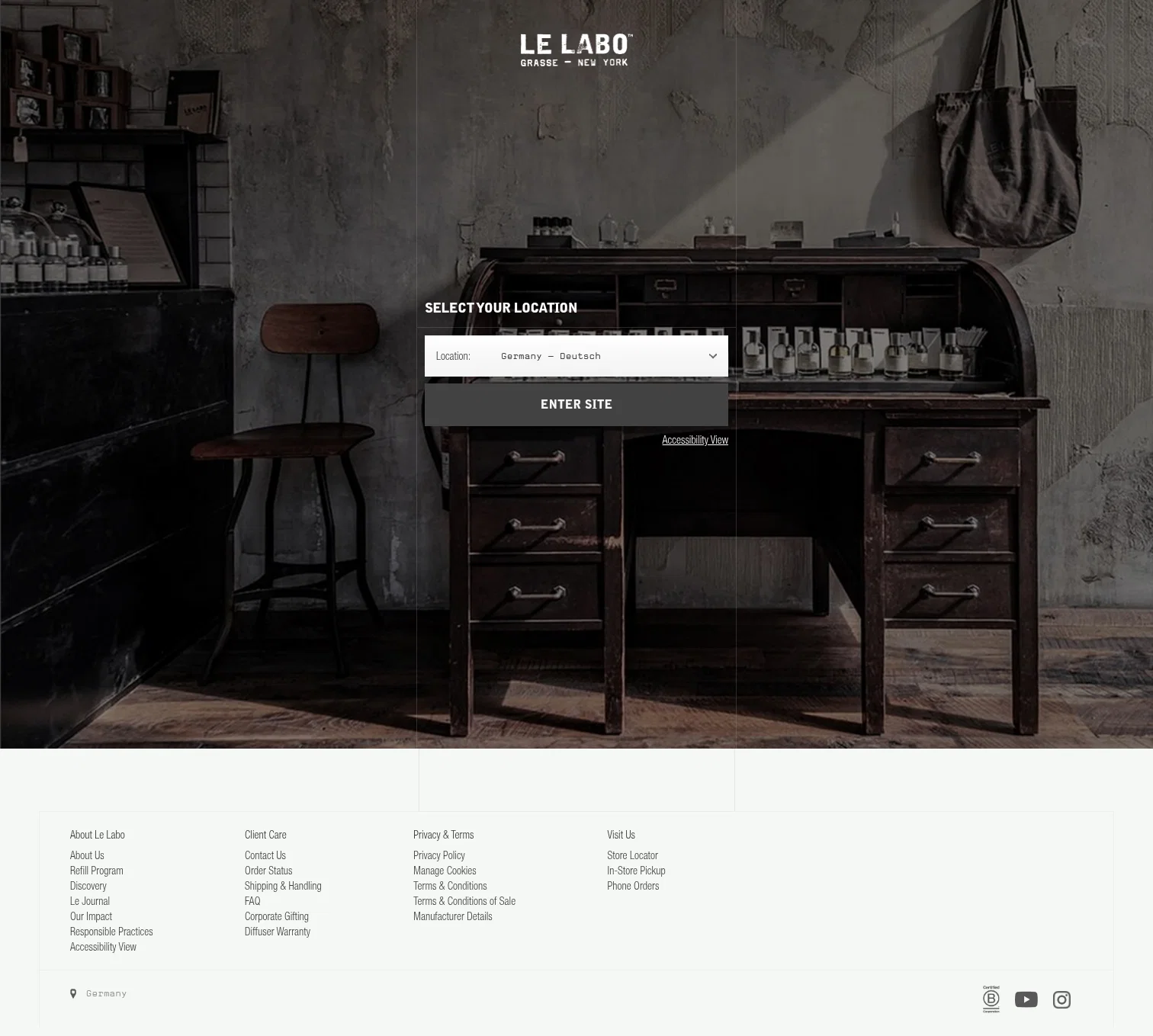 Le Labo Fragrances landing page