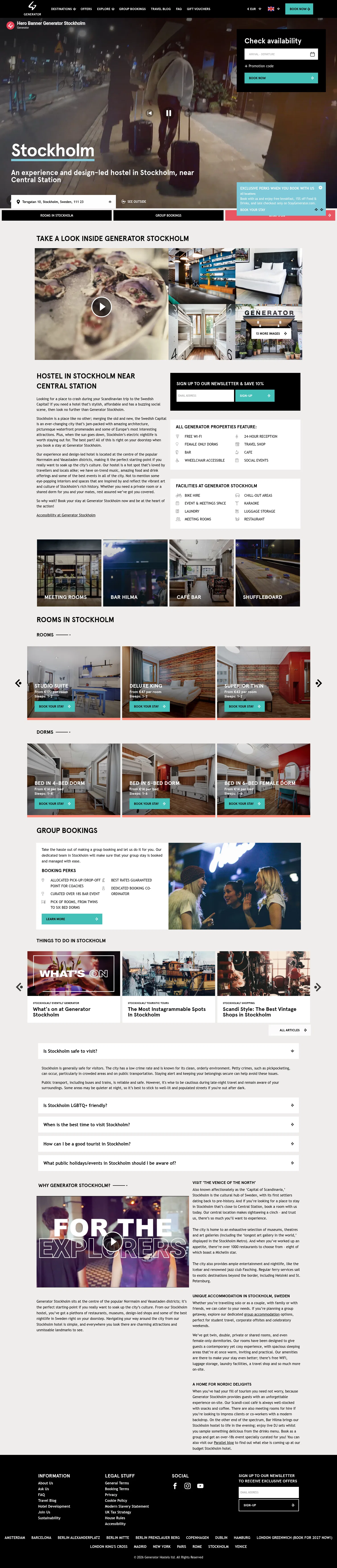 staygenerator.com/hostels/stockholm on desktop, full screenshot