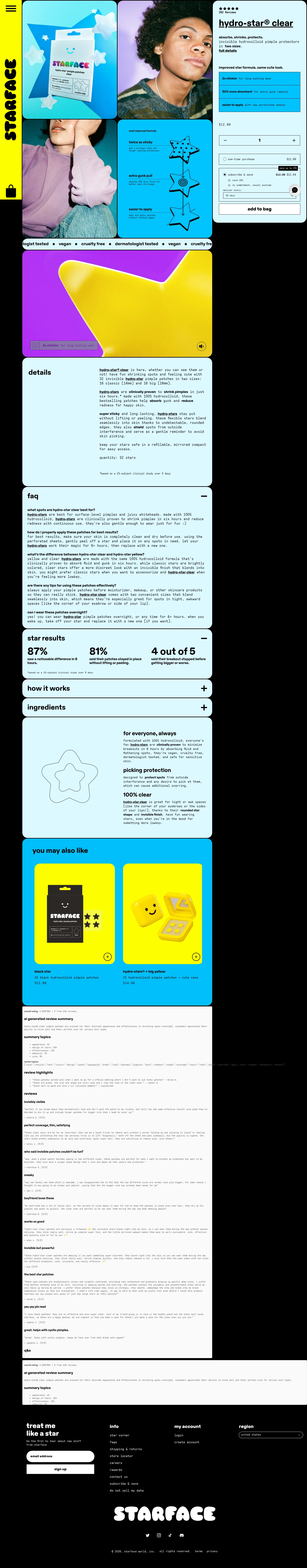 Starface landing page