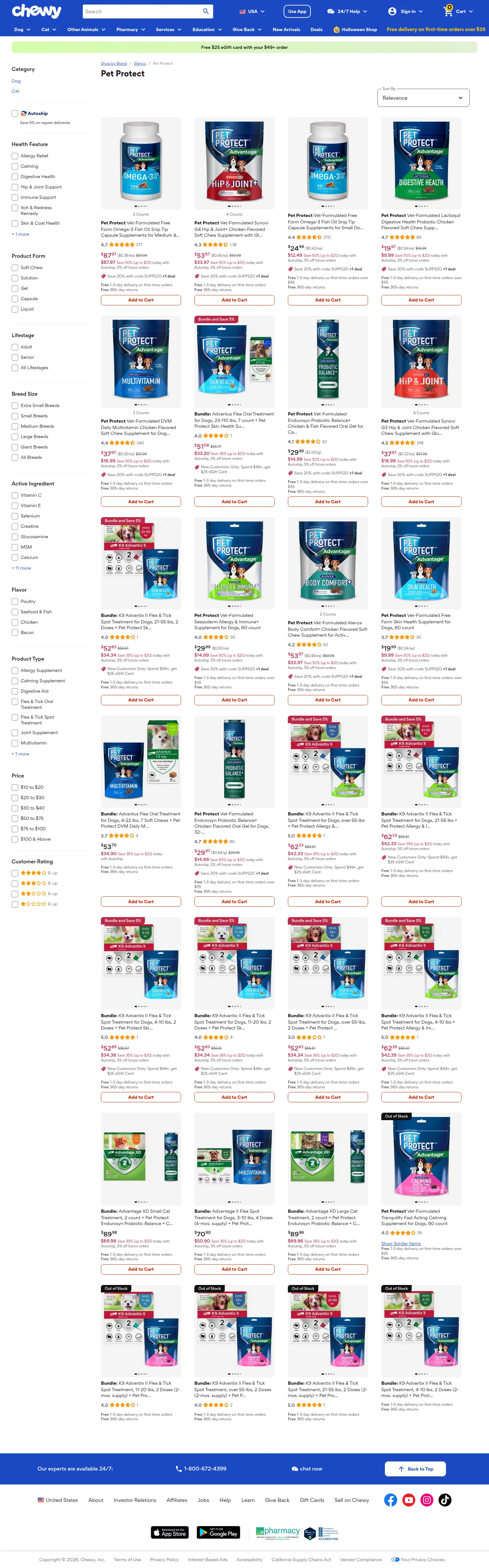 chewy.com/brands/pet-protect-141526 on desktop
