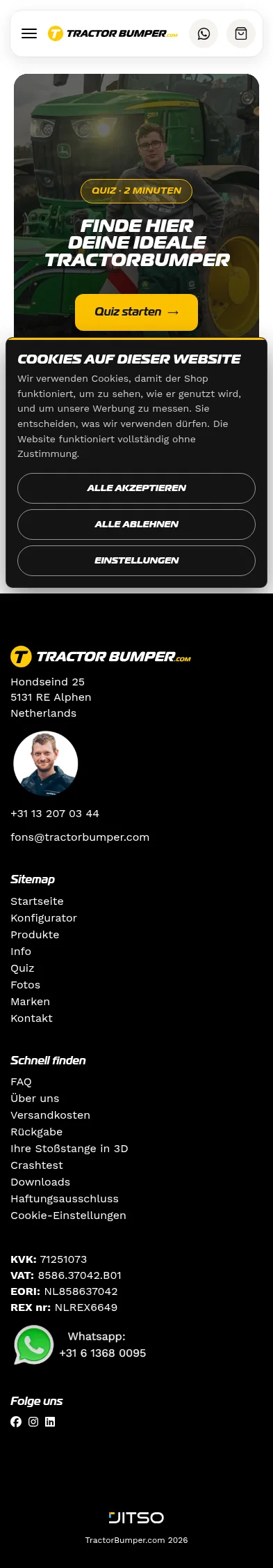 tractorbumper.com/de/quiz on mobile