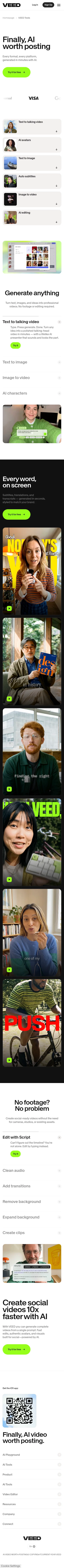 veed.io/ai on mobile