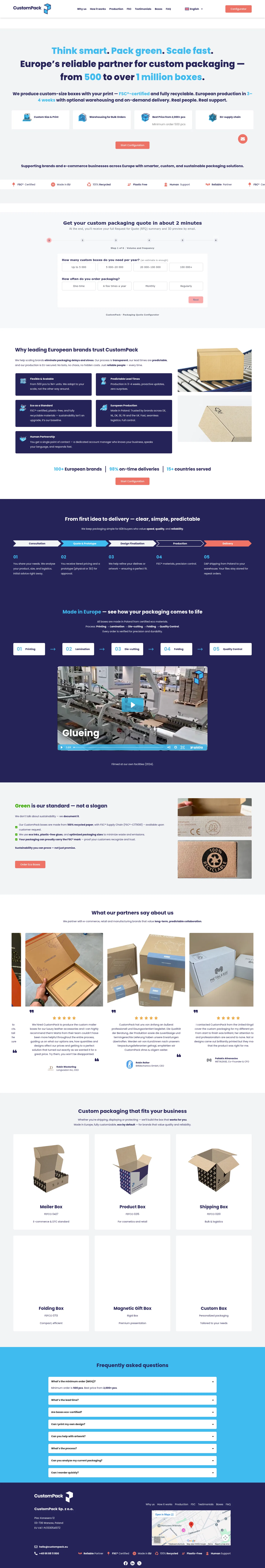 quote.custompack.eu on desktop, full screenshot