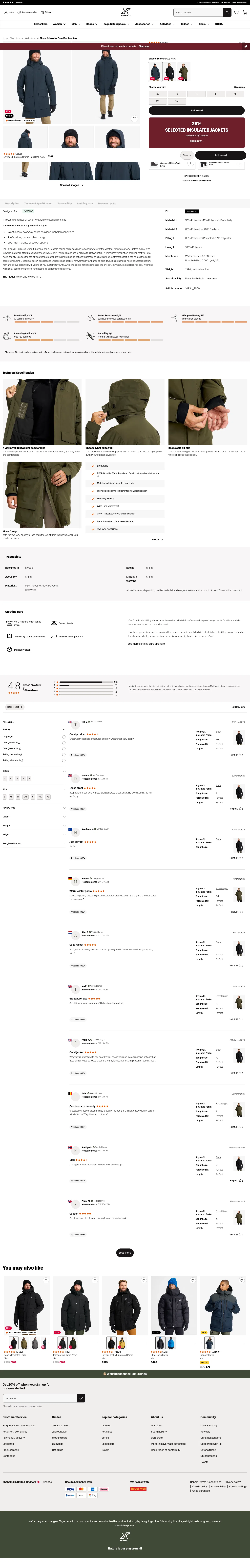 revolutionrace.co.uk/men/jackets/winter-jackets/rhyme-2l-insulated-parka-men on desktop, full screenshot
