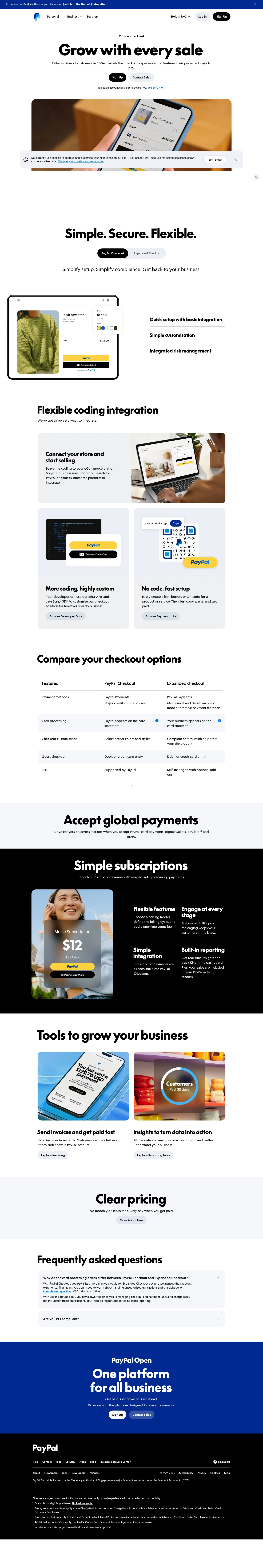 paypal.com/sg/business/accept-payments/checkout on desktop