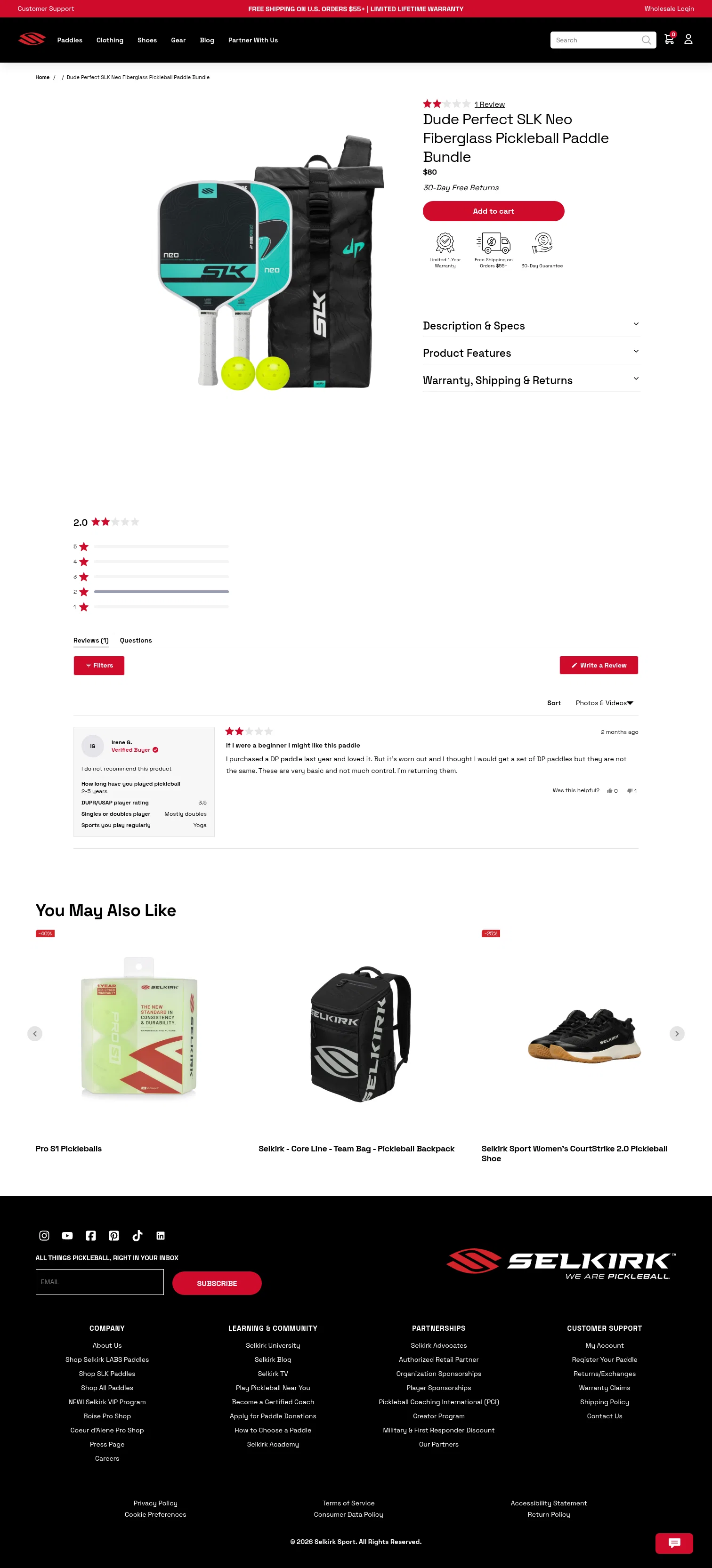 selkirk.com/products/dude-perfect-neo-bundle on desktop