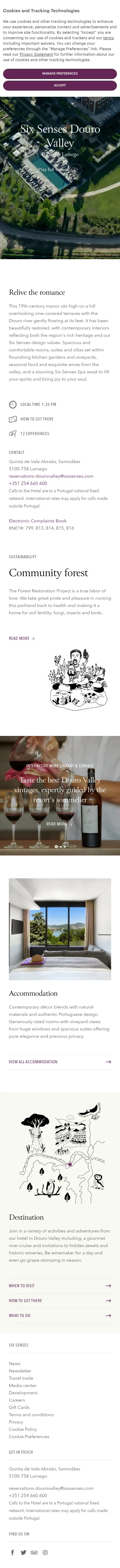 sixsenses.com/en/hotels-resorts/europe/portugal/douro-valley on mobile, full screenshot