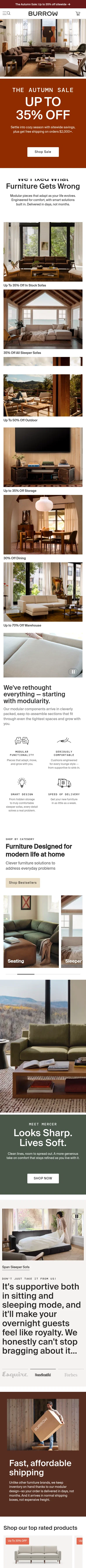 burrow.com on mobile