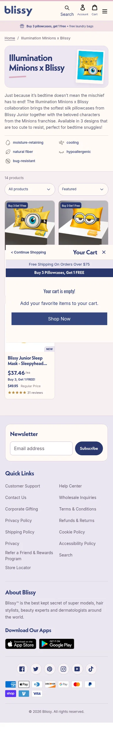 blissy.com/collections/minions-collection on mobile