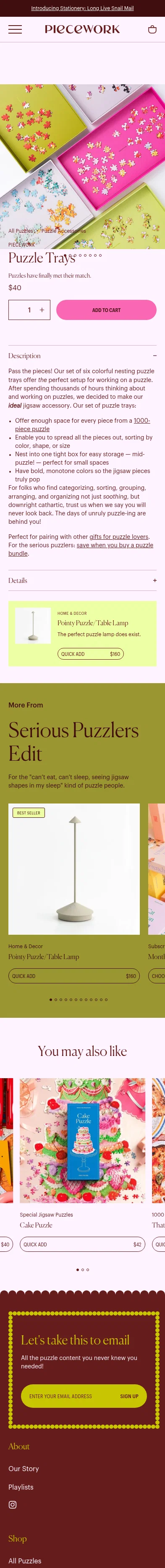 pieceworkpuzzles.com/products/puzzle-trays on mobile