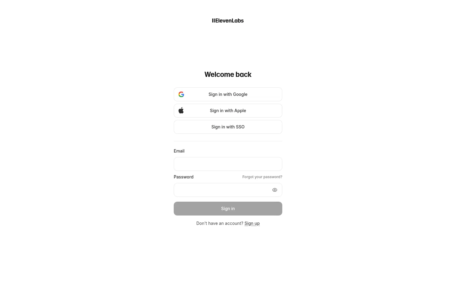 Elevenlabs landing page