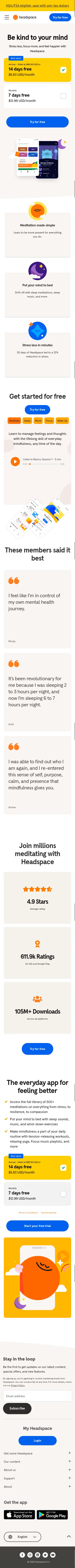 headspace.com/headspace-subscription on mobile