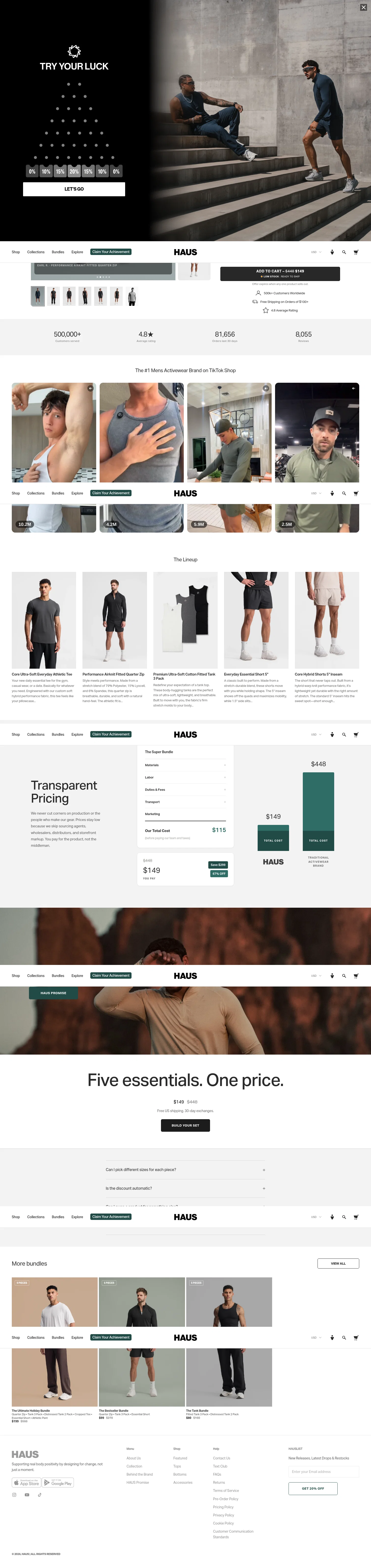 HAUS landing page