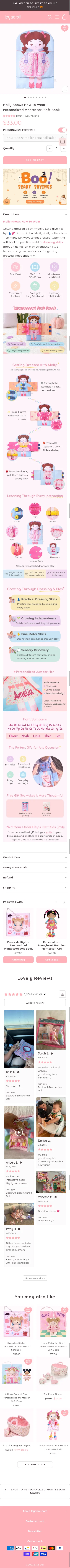 leyadoll.com/collections/my-first-book/products/molly-knows-how-to-wear-personalized-montessori-soft-book on mobile