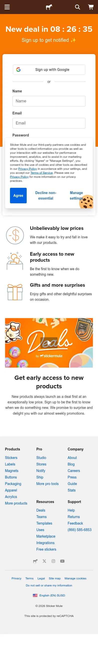 stickermule.com/deals/subscribe on mobile