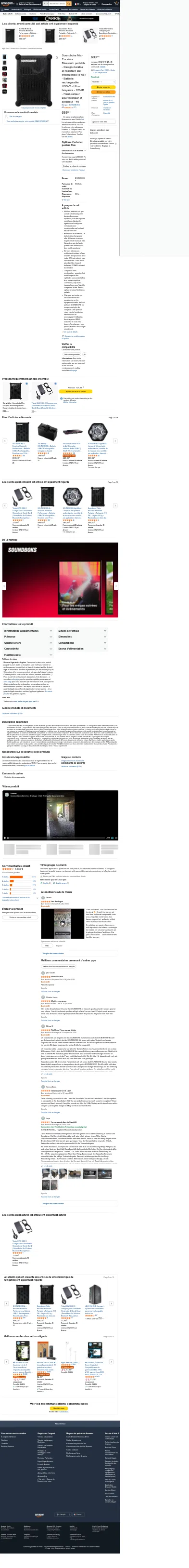 amazon.fr/Soundboks-Mix-rechargeable-Ultra-bruyante-Haut-parleur/dp/B0GLP3S87Y on mobile, full screenshot