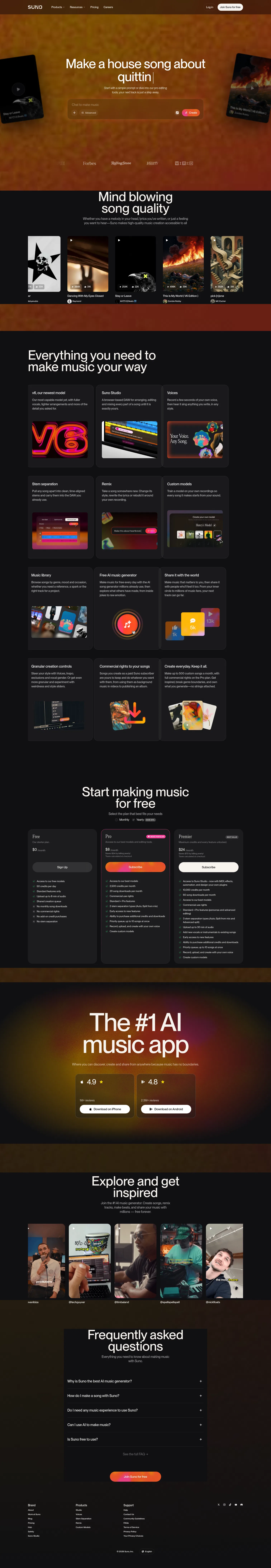 suno.com on desktop, full screenshot