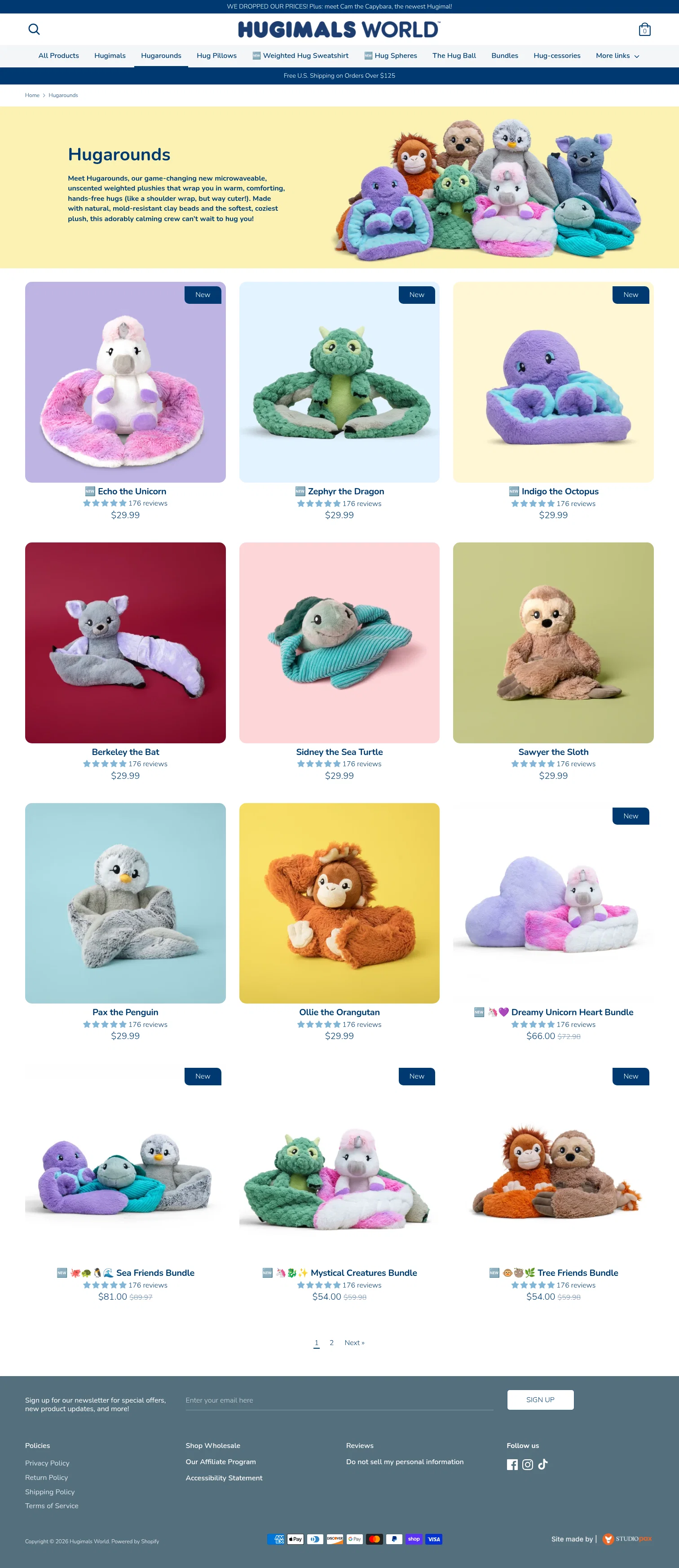Hugimals World landing page