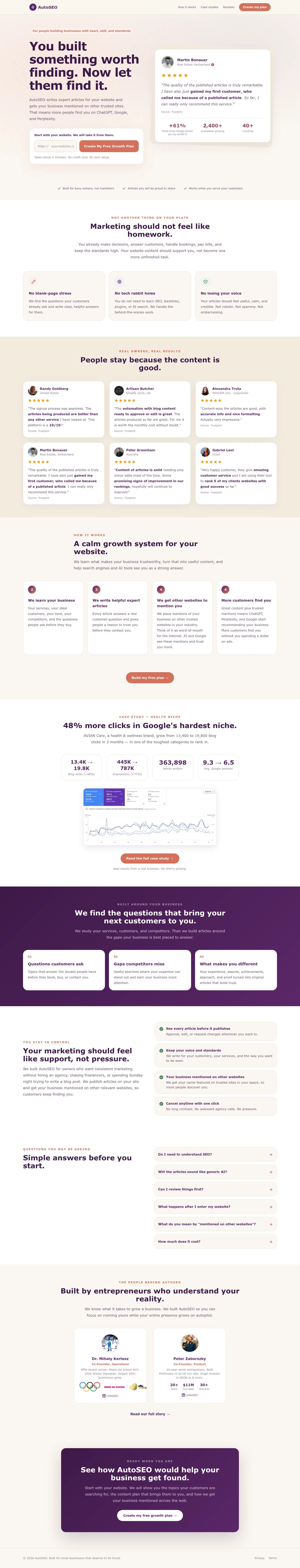 getautoseo.com/landing-2 on desktop, full screenshot