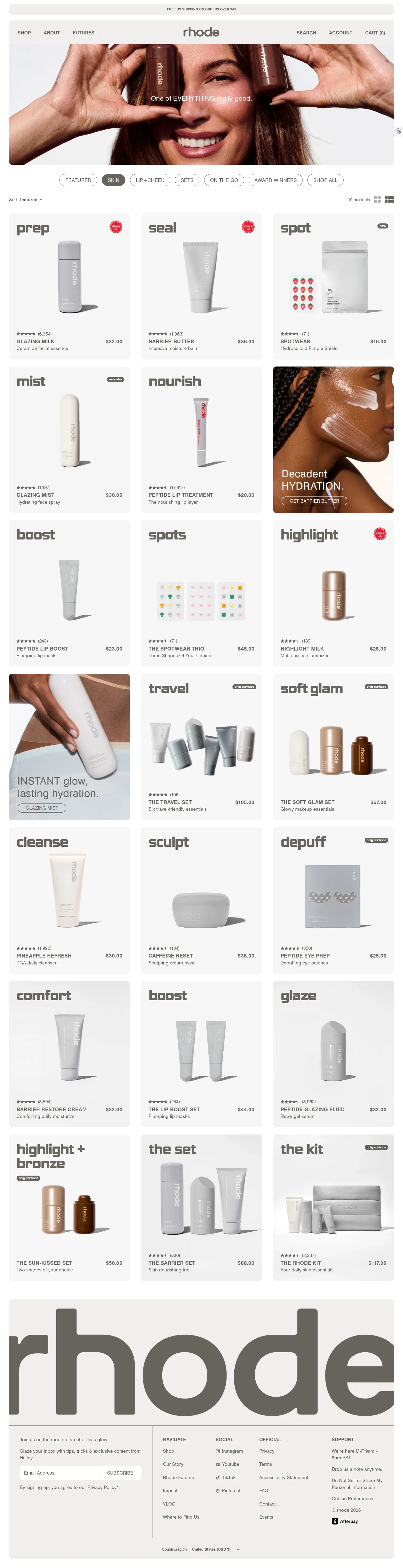 rhode landing page