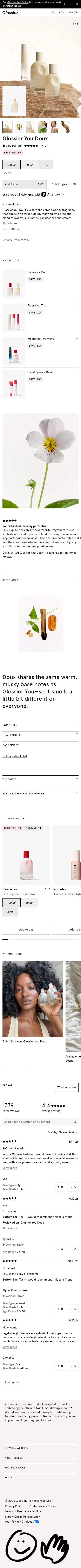 glossier.com/products/glossier-you-doux on mobile, full screenshot