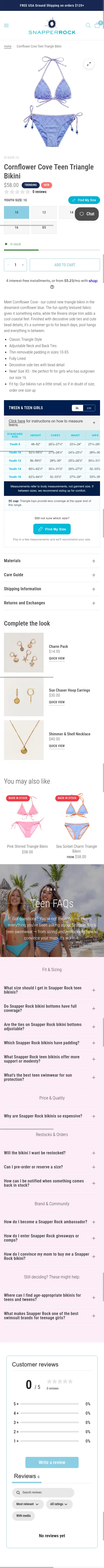snapperrock.com/products/cornflower-cove-teen-triangle-bikini on mobile