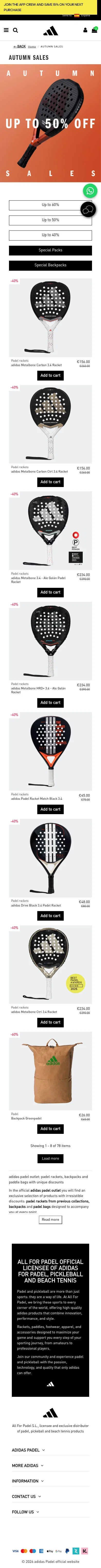 allforpadel.com/en/57-outlet on mobile