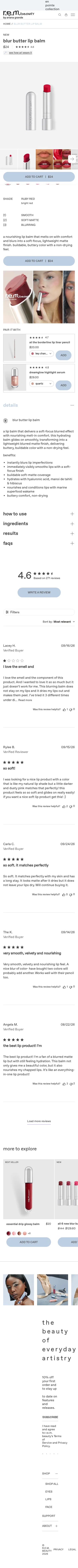 rembeauty.com/products/blur-butter-lip-balm on mobile