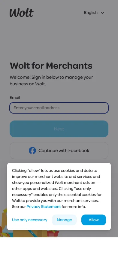 merchant.wolt.com/ad-campaign-creation on mobile