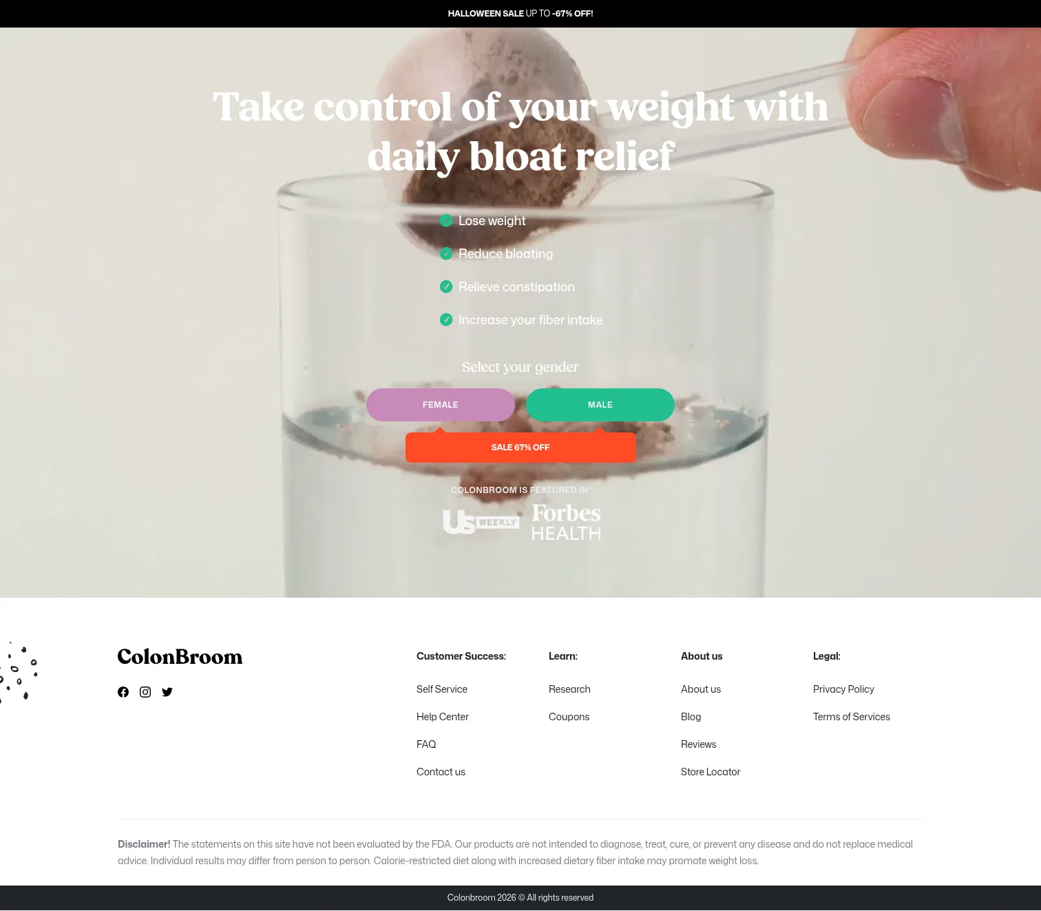 colonbroom.com/quiz on desktop, full screenshot