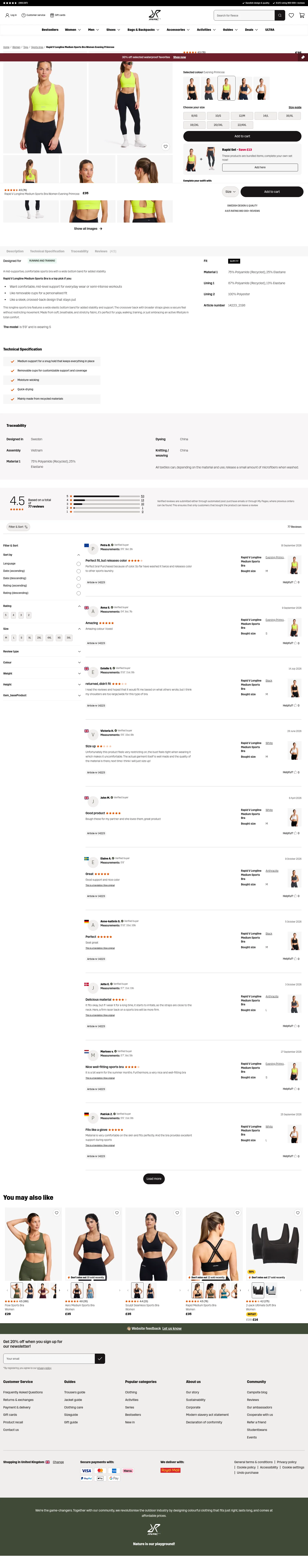 revolutionrace.co.uk/women/tops/sports-bra/rapid-v-longline-medium-sports-bra-women on desktop