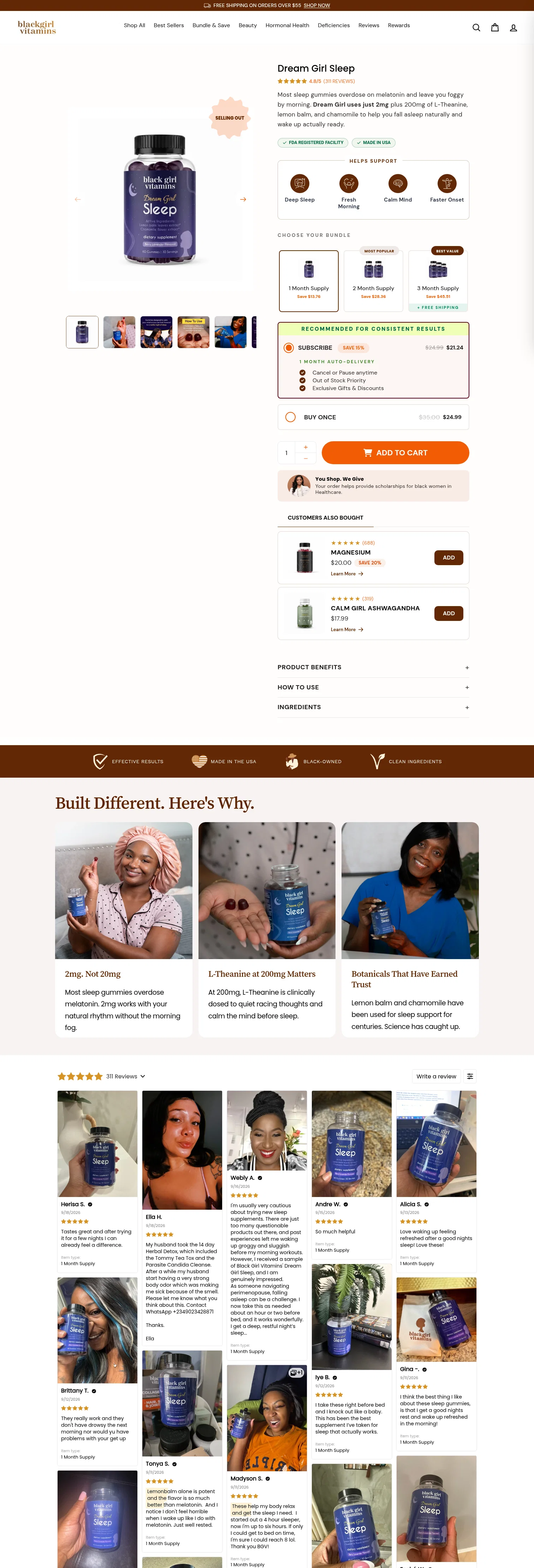 blackgirlvitamins.co/products/dream-girl-sleep on desktop