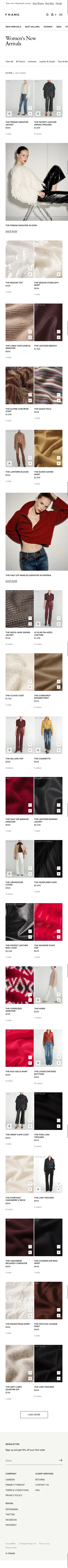 frame-store.com/collections/new-women on mobile, full screenshot