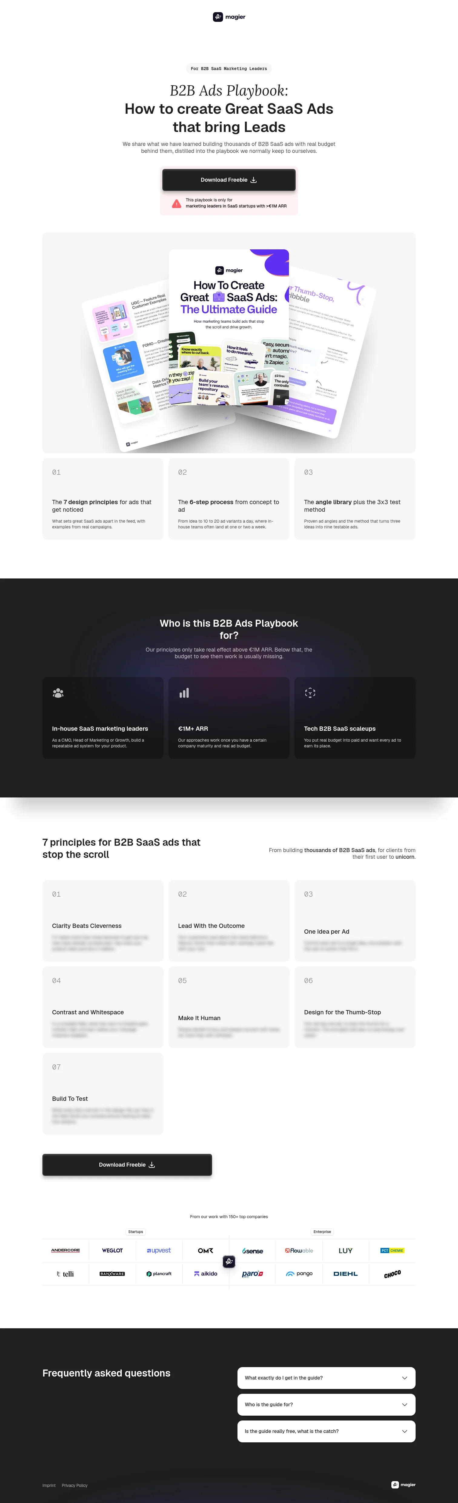 Magier landing page