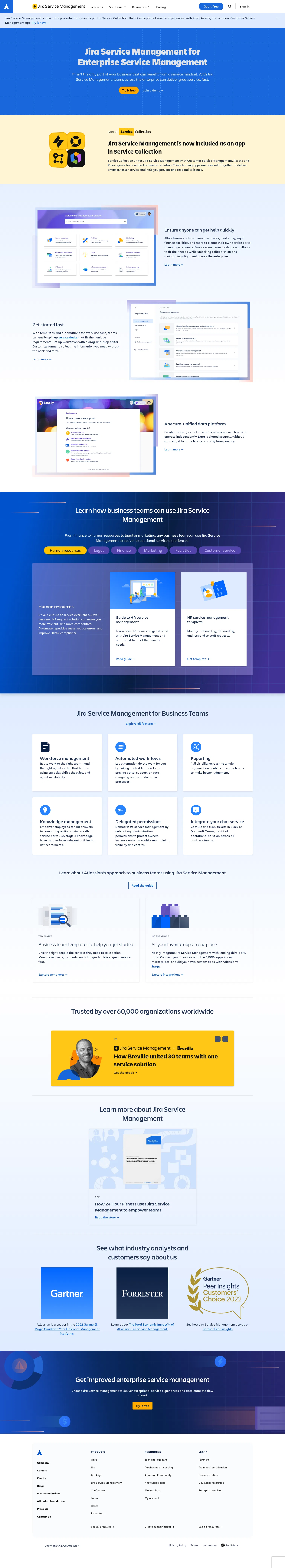 atlassian.com/software/jira/service-management/features/enterprise-service-management on desktop, full screenshot