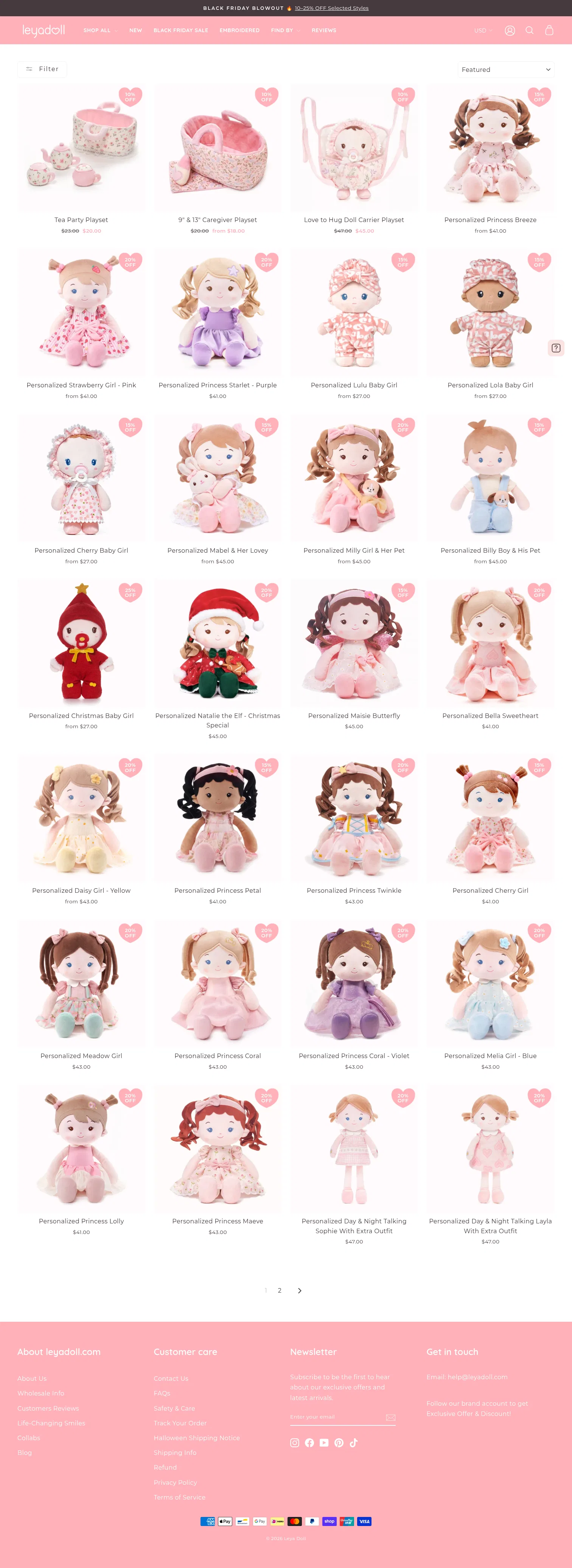 leyadoll.com/collections/tea-party-fun on desktop, full screenshot