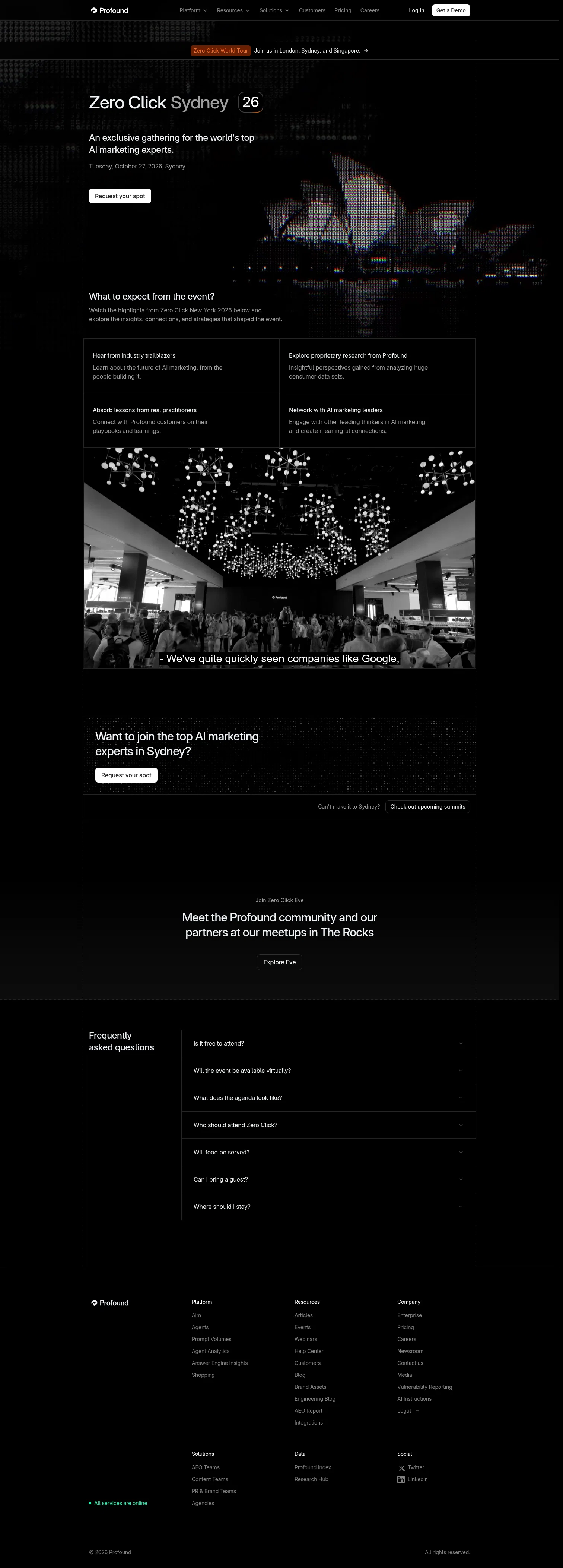 tryprofound.com/zeroclick/sydney on desktop