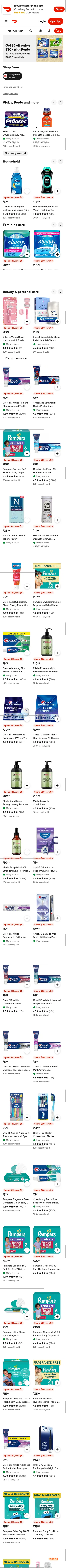 doordash.com/brand/pg-walgreens-survivecollege on mobile, full screenshot