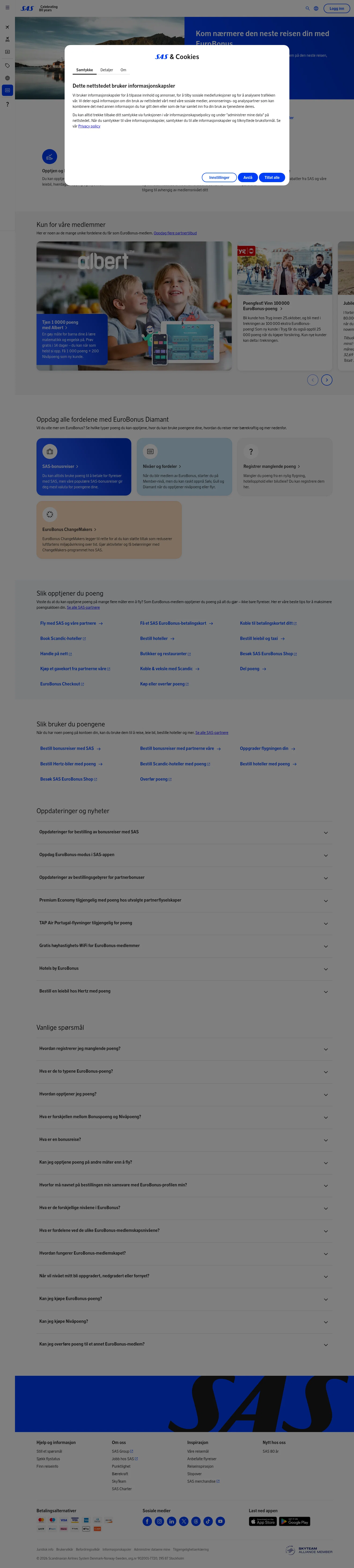 sas.no/eurobonus on desktop