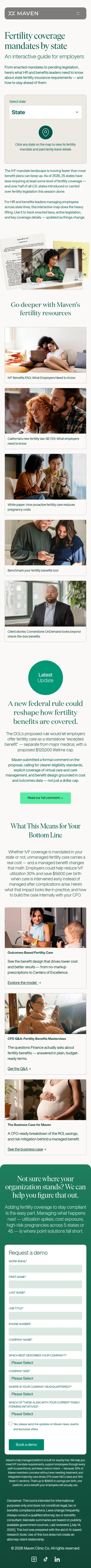 mavenclinic.com/lp/ivf-map on mobile, full screenshot